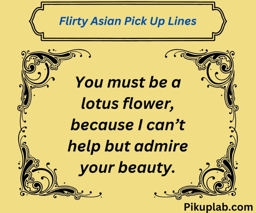 Flirty Asian Pick Up Lines