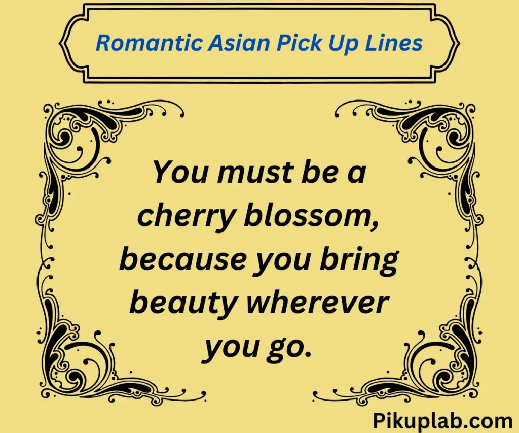 Romantic Asian Pick Up Lines