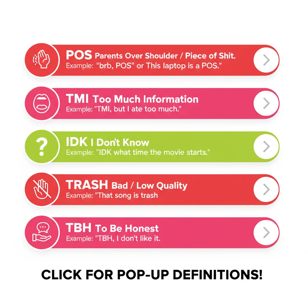 POS vs. Other Slang Terms