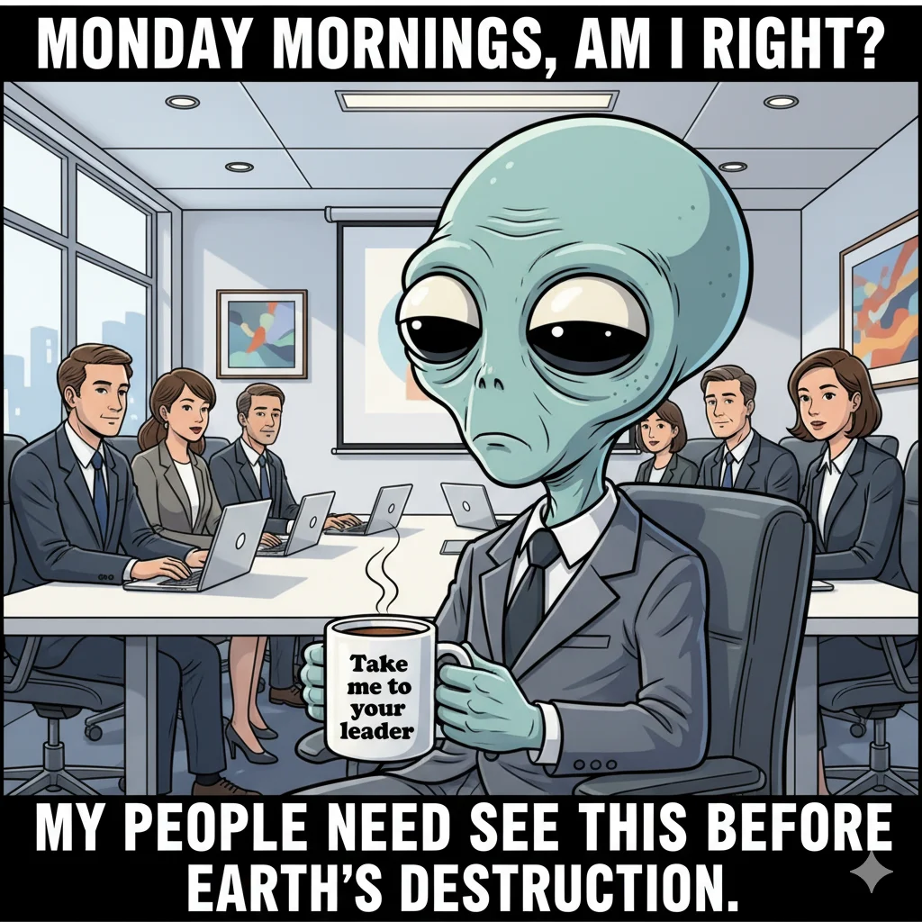 💼 2. Work & Office Aliens Memes 👾