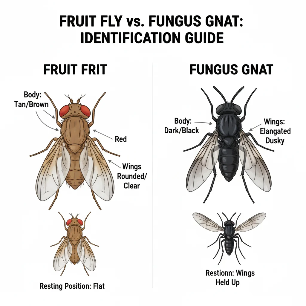 Fruit Flies vs. Fungus Gnats: Identify Your Pest in 30 Seconds