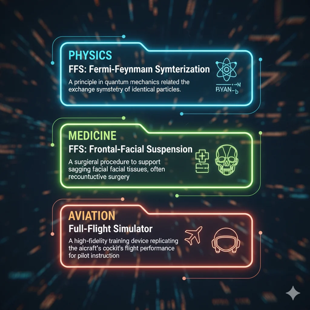 Technical meanings of what does FFS mean in physics medical and aviation
