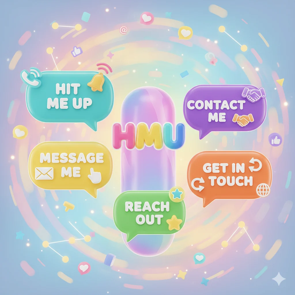 Comparison illustration of HMU and similar terms showing tone and context.