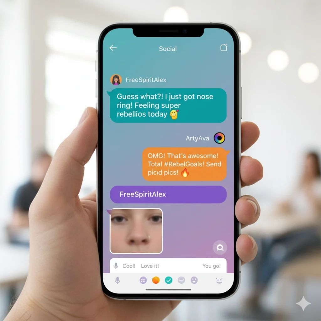 Chat screen showing modern use of words with the bel root.