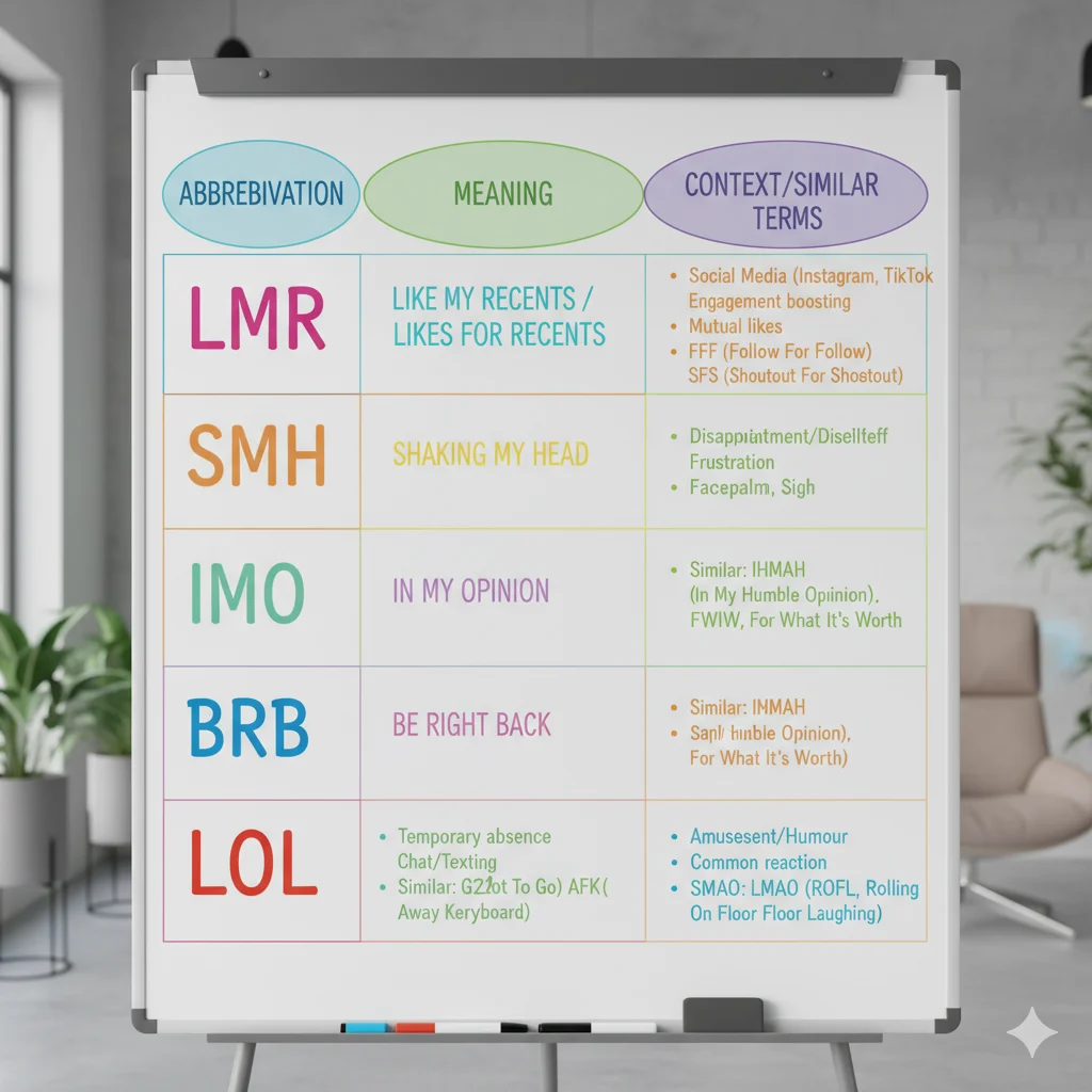 Alternatives and similar slang to LMR