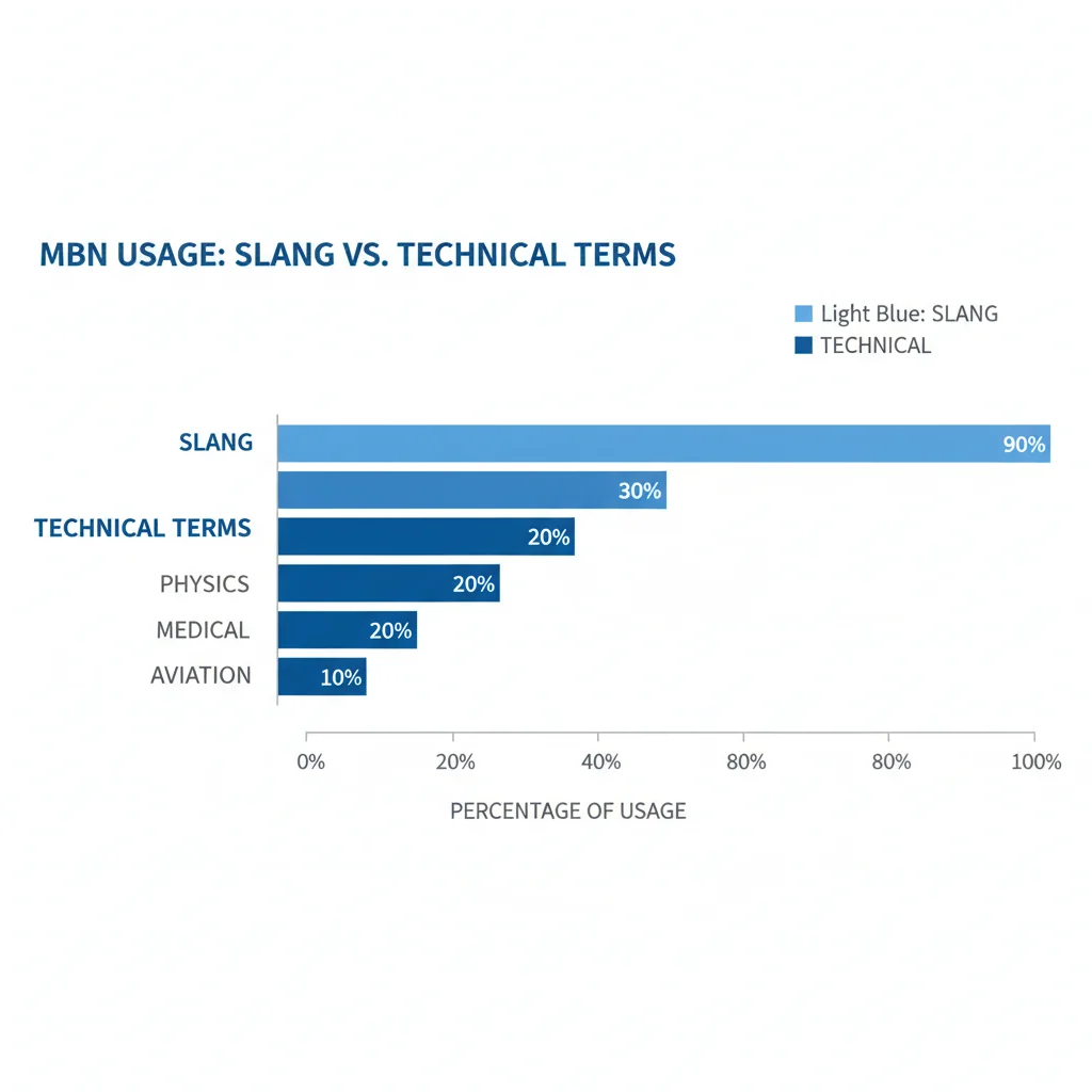 chart comparing MBN slang meaning and technical meanings