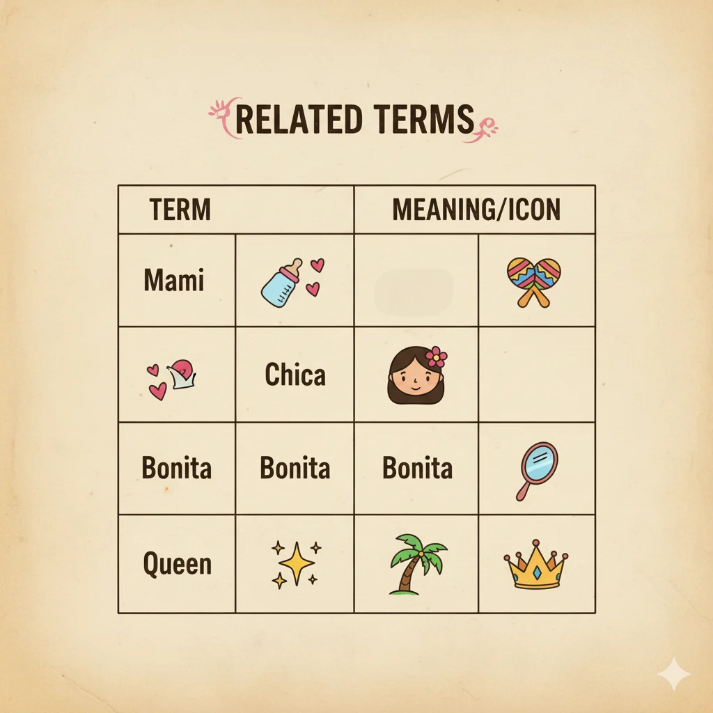 Similar slang words and alternatives to Mamacita.