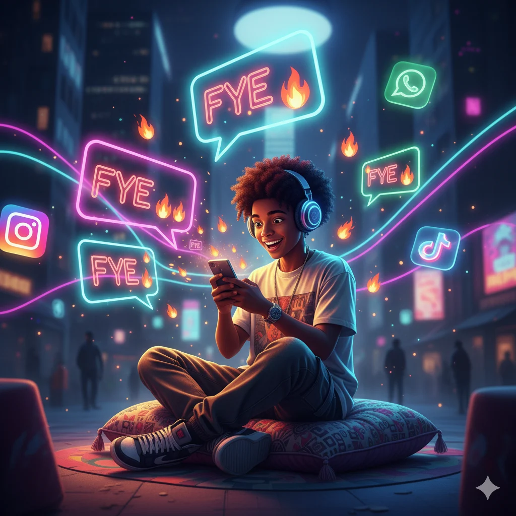 FYE relevance in online conversations illustration showing social media and chat usage