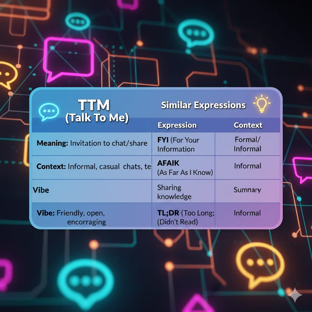 Chart comparing TTM with similar texting terms.