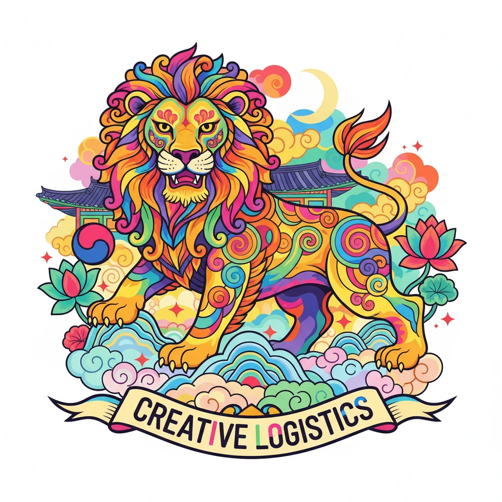 Traditional Korean lion art representing the historical background of Saja