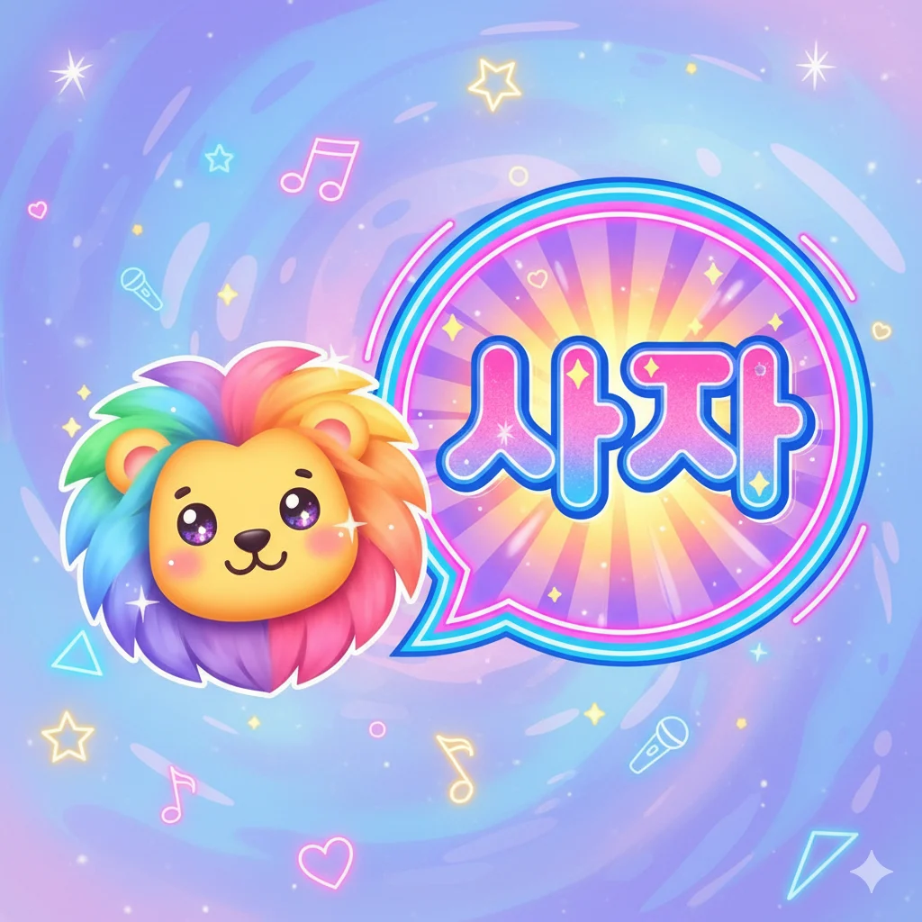 K-pop inspired illustration showing the use of Saja in social media chat