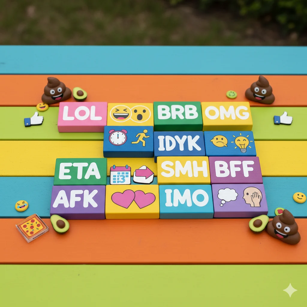 Table showing similar slang abbreviations to IG for texting.