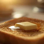 Warm butter melting on toast with a cozy golden glow representing smooth and soft butter pick up lines.