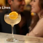 Refreshing gin cocktail with citrus garnish on a bar, representing flirty gin-themed vibes.